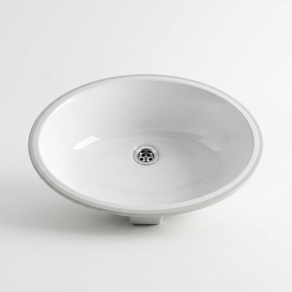 L-1714W OVAL UNDERMOUNT CERAMIC SINK BATHROOM WHITE 351026
