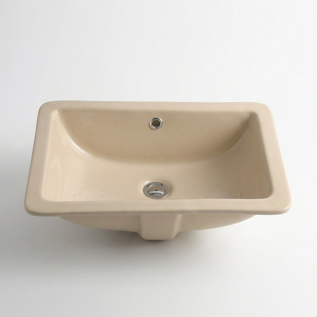L-1611B  CERAMIC SINK RECTANGULAR 16X11 BATHROOM BISQUE