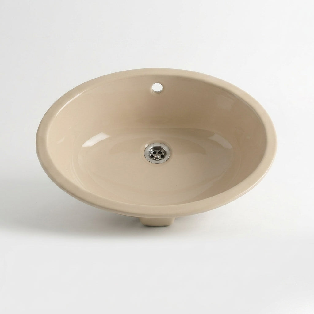 L-1714B  CERAMIC SINK OVAL 17X14 BATHROOM BISQUE