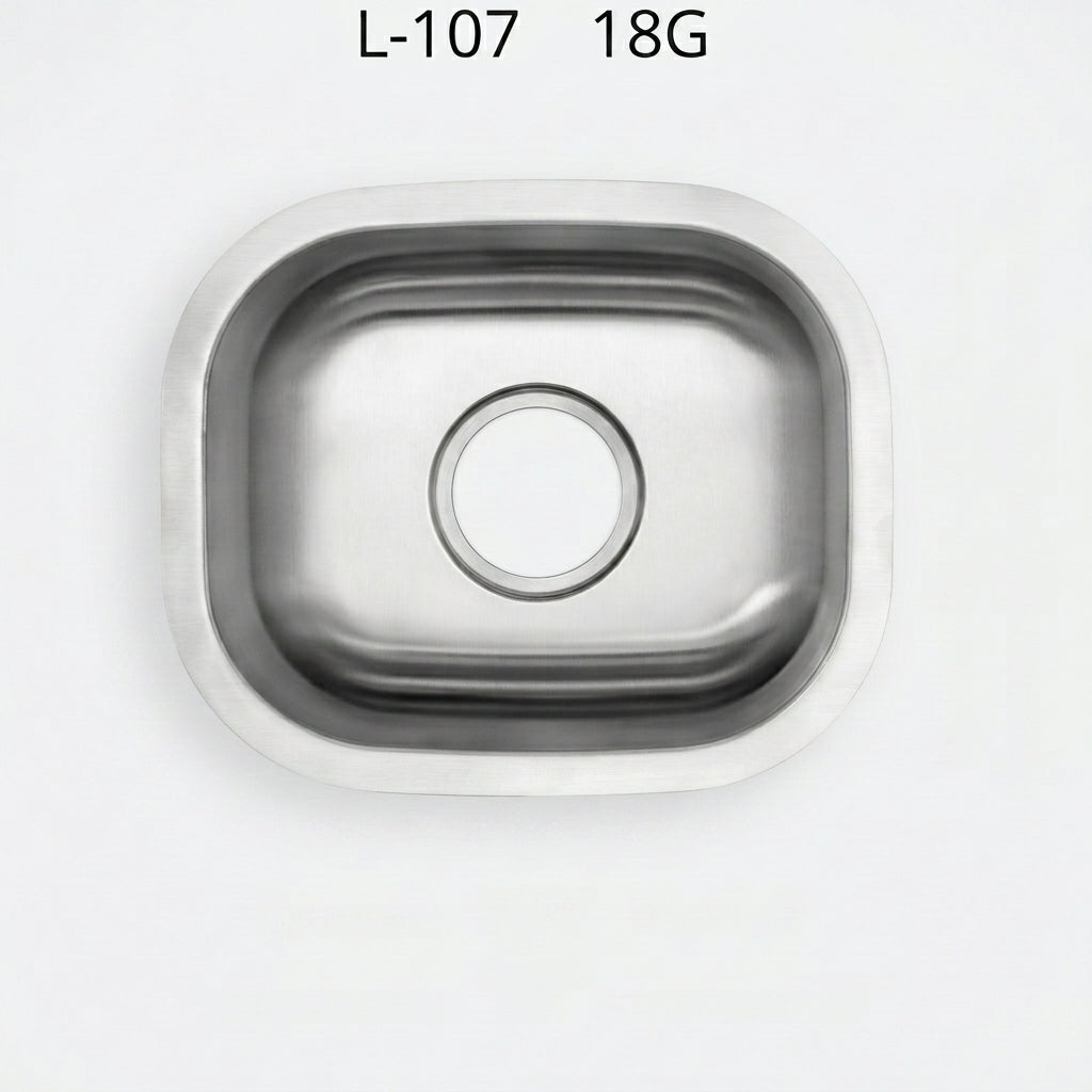 L-107 BAR SINK SINGLE 18 GAUGES 7" DEEP