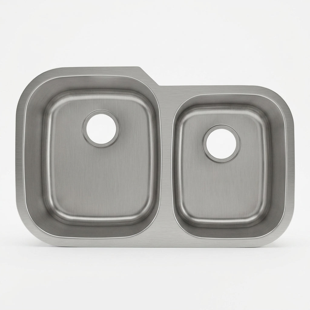 L-201 32-inch 60/40Undermount 18 Gauge Kitchen Sink Stainless Steel Double Bowl