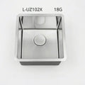 L-UZ102X Bar sink 18gauges 3/4 radios 9" deep