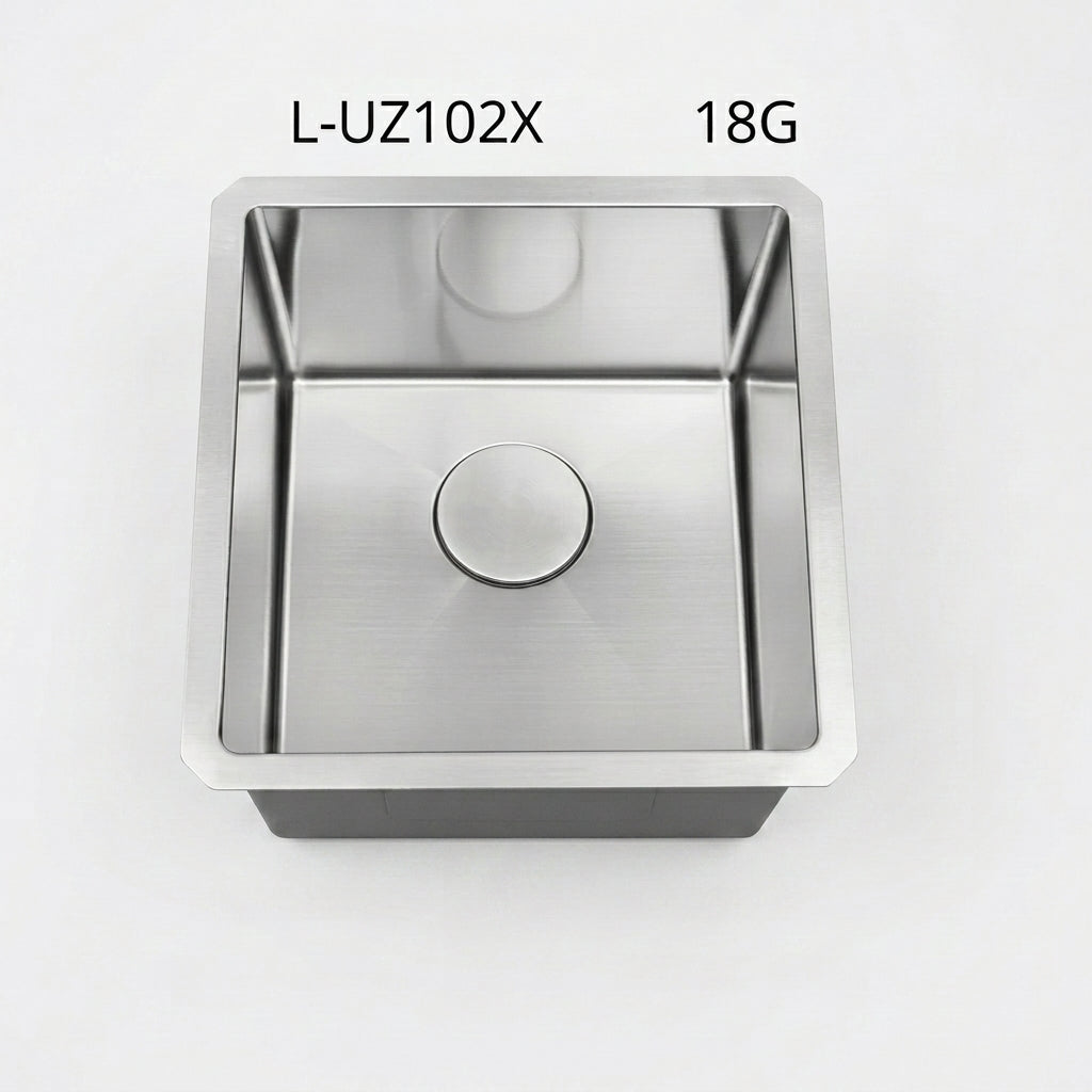 L-UZ102X Bar sink 18gauges 3/4 radios 9" deep