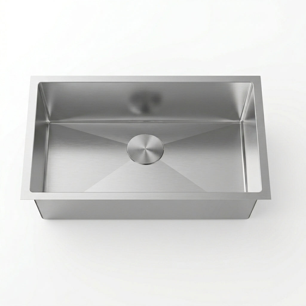 L-UZ105X-ZR STAINLES STEEL ZERO RADIOS SINGLE BOWL SINK 18G 30X16