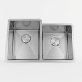 L-CZ201X 60/40 STAINLES STEEL 3/4 RADIOS DOUBLE BOWL SINK 16G