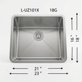 L-UZ101X Small single bowl 18 gauges 3/4 radios
