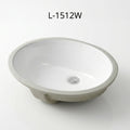 L-1512W CERAMIC SINK OVAL 15X12 BATHROOM WHITE