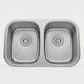 L-202-S STAINLES STEEL DOUBLE BOWL 50/50 18G SMALL